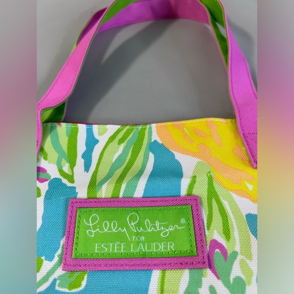 Lilly Pulitzer Tote‎ Bag  For Estee Lauder Pink Blue Yellow Green Lemon Beach - Picture 5 of 11